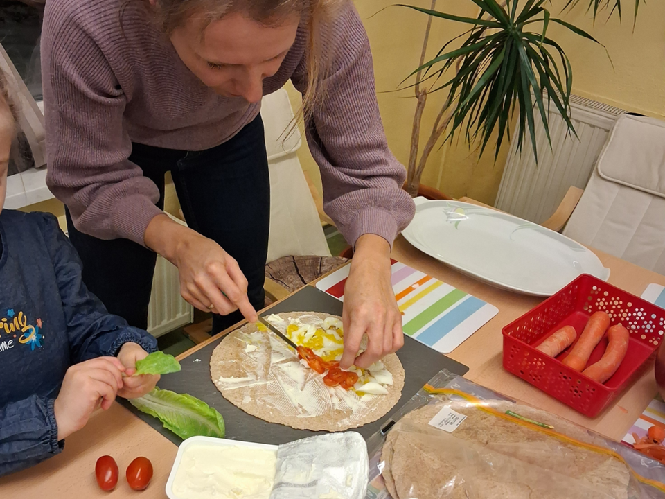 Ein Wrap wird belegt.